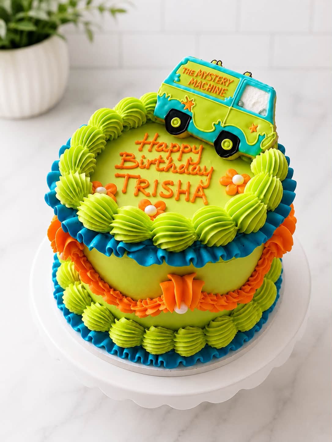 Mystery Machine tiered celebration cake by Mel's Sweets & Treats
